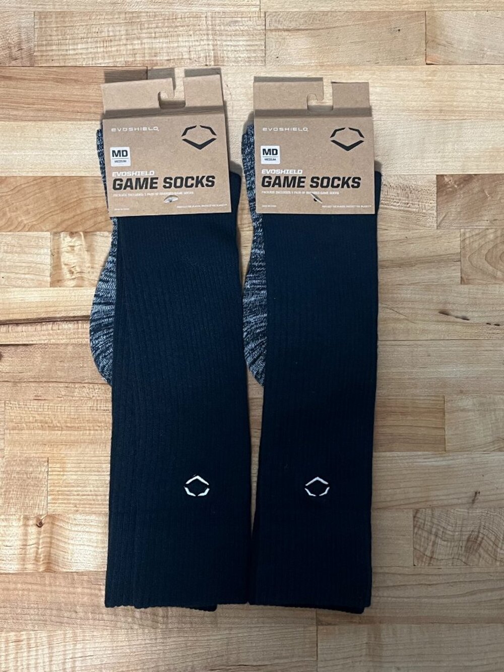 Lot of 2 pairs Evoshield Men's Medium 6-8 Long Over the Calf Baseball Game Socks